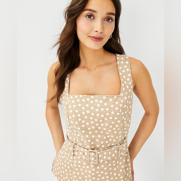 NWT Ann Taylor Dotted Belted Square Neck Shell Sleeveless Size XL - Picture 5 of 10
